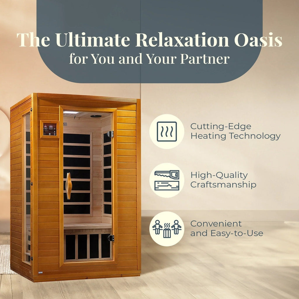 Dynamic Saunas Andora Sauna infrarouge lointain FAR à faible EMF 2 personnes, bois de pruche canadienne