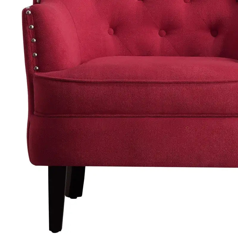 Moser Bay Mignon fauteuil d'appoint à oreilles capitonné en velours / lin 30 de large