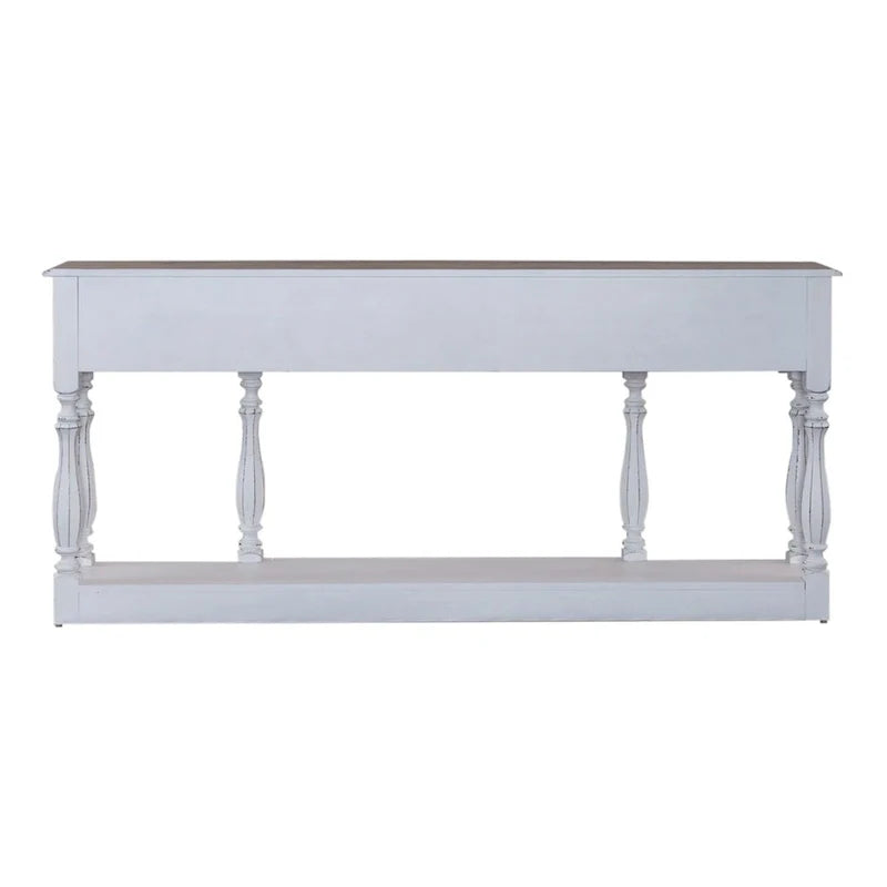 Table console de couloir 183 cm Magnolia Manor Antique White & Weathered Bark