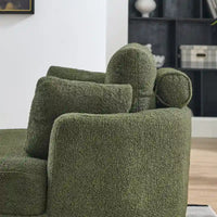 Fauteuil crapaud pivotant surdimensionné avec pouf de rangement lune