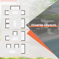 Costway Ensemble de Meubles de Jardin 4 Pièces avec Coussins Lavables et Verre Trempé - Voir les Détails