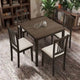 Ensemble Table et Chaises de Salle à Manger Carrée en Bois, Table à Manger Décontractée avec 4 Chaises de Salle à Manger Rembourrées pour Coin Repas de Cuisine