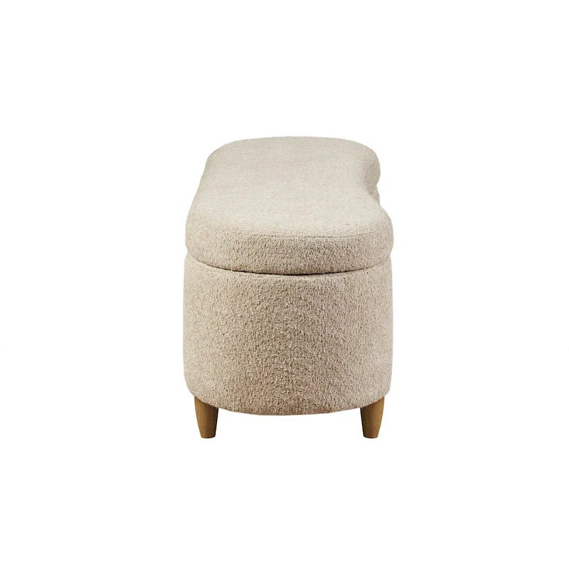 INK+IVY Bailey banc de rangement en bouclette taupe à dessus basculant