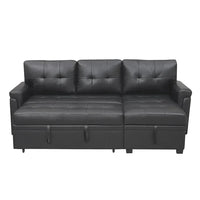 Canapé sectionnel convertible réversible avec lit escamotable, méridienne de rangement dissimulée et pieds durables