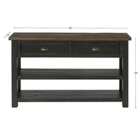 The Gray Barn Downington Table console de canapé à 2 tiroirs en bois massif