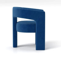 SEYNAR Chaise de salle à manger moderne glam en velours rembourrée, chaise d'appoint à dossier ouvert, lot de 6