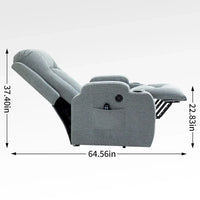 Fauteuil inclinable releveur électrique Lazy Boy, fauteuil de massage moderne à moteur unique avec chauffage lombaire, port de chargement USB, porte-gobelets