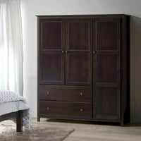 Grain Wood Furniture Armoire Shaker en bois à 3 portes - 60x72x22