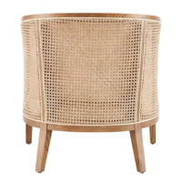 Fauteuil d'appoint en lin et rotin Tillman