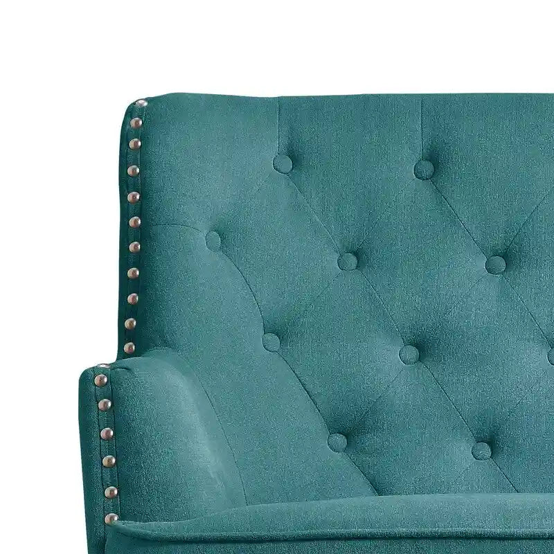 Moser Bay Mignon fauteuil d'appoint à oreilles capitonné en velours / lin 30 de large