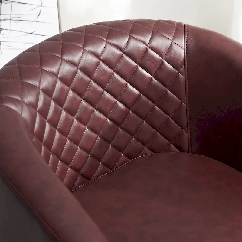 Fauteuil à barillet pivotant en cuir PU touffeté KINWELL 29