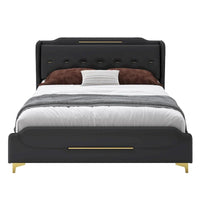Lit rembourré moderne en cuir PU Uphou par Christopher Knight Home