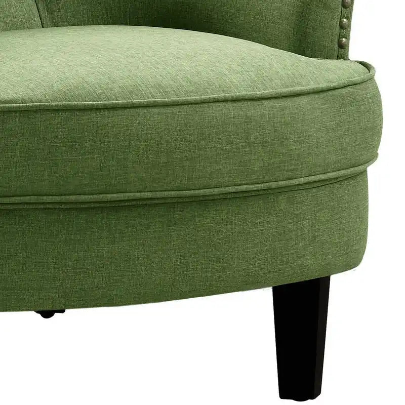 Moser Bay Mignon fauteuil d'appoint à oreilles capitonné en velours / lin 30 de large