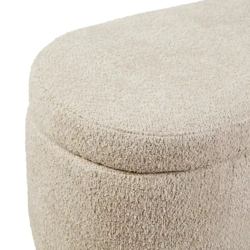 INK+IVY Bailey banc de rangement en bouclette taupe à dessus basculant