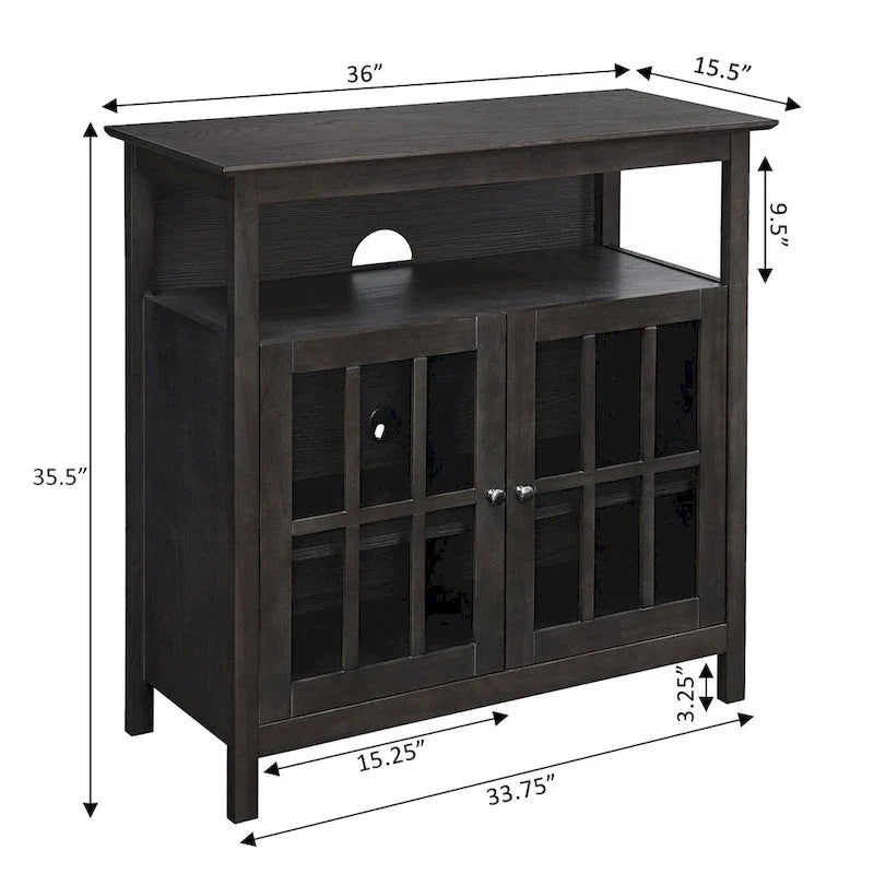 Meuble TV Big Sur Highboy de 40 pouces avec rangements, par Convenience Concepts