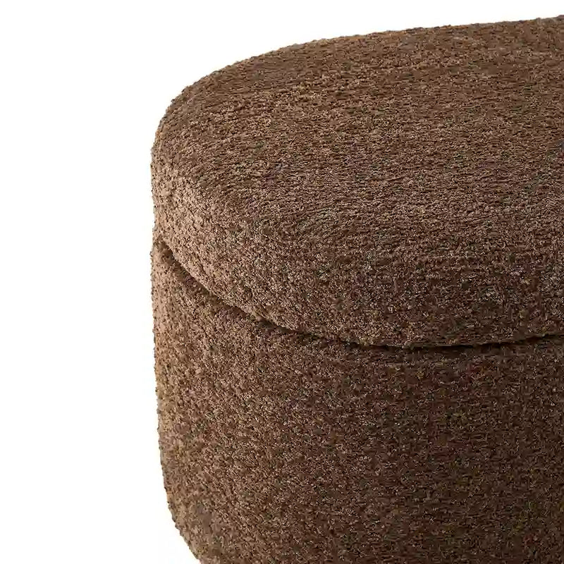 INK+IVY Bailey banc de rangement en bouclette taupe à dessus basculant