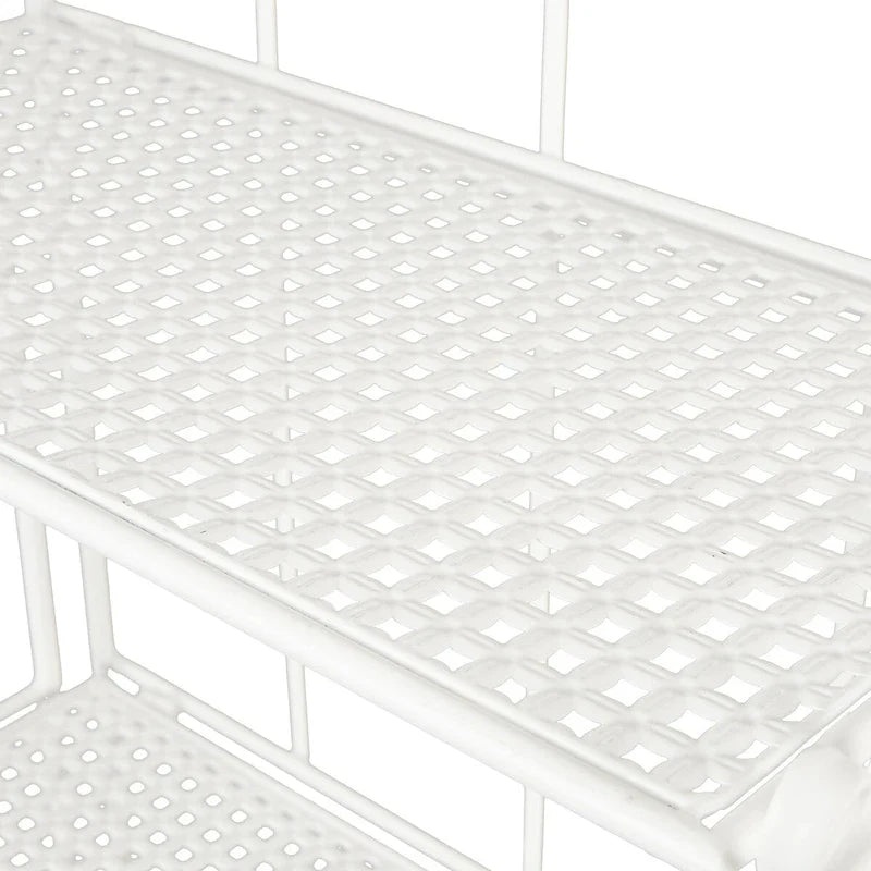 Étagère de boulanger pliante haute en métal à volutes, intérieure et extérieure, 5 étagères - Or ou blanc - Roche River Decor