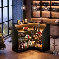 Meuble de bar d'angle avec porte-verres pour pub à domicile