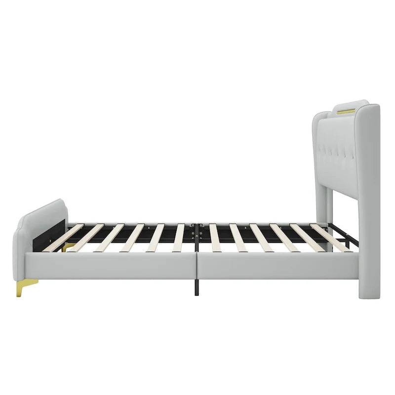 Lit rembourré moderne en cuir PU Uphou par Christopher Knight Home