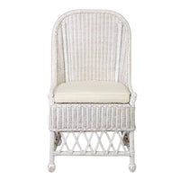 Chaise d'appoint de salle à manger capitonnée en rotin naturel par East at Main