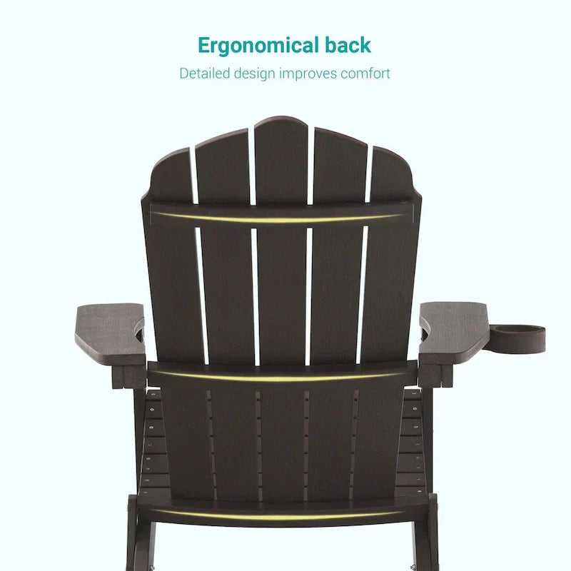 Bonosuki Lot de 2 chaises pliantes Adirondack pour patio et brasero