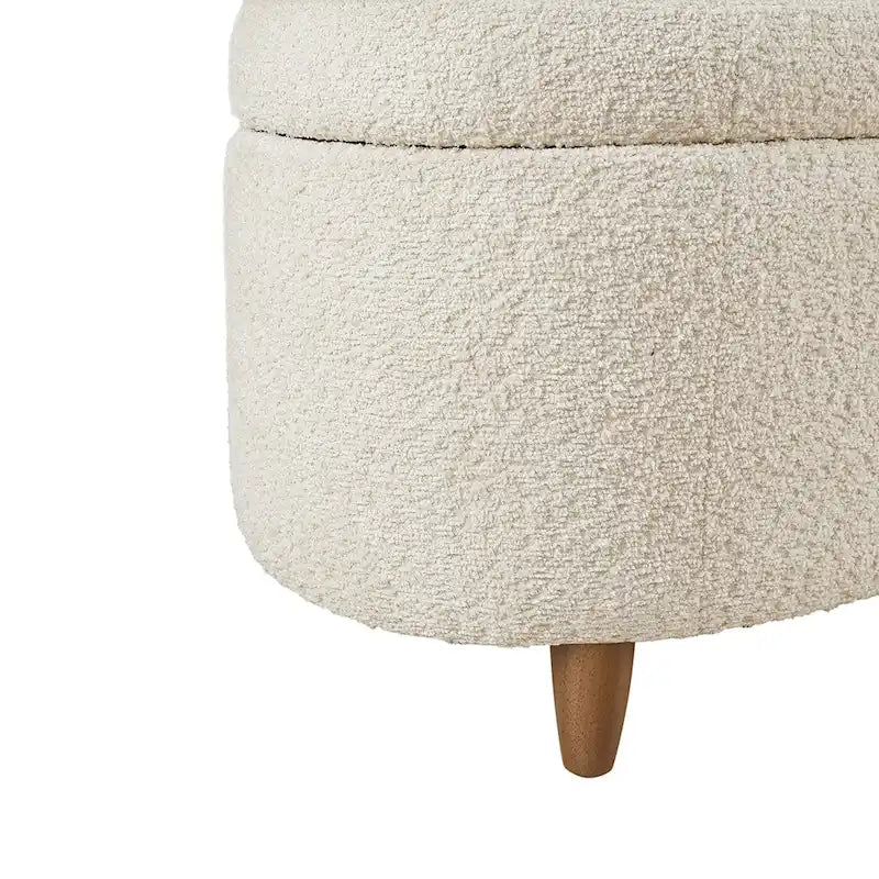 INK+IVY Bailey banc de rangement en bouclette taupe à dessus basculant