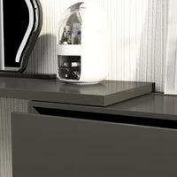 Commode pivotante 32,7H et bureau coiffeuse 6 tiroirs Blanc/Noir