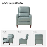 Fauteuil inclinable Brigida moderne en cuir véritable avec clous décoratifs et repose-pieds réglable (lot de 2) par HULALA HOME