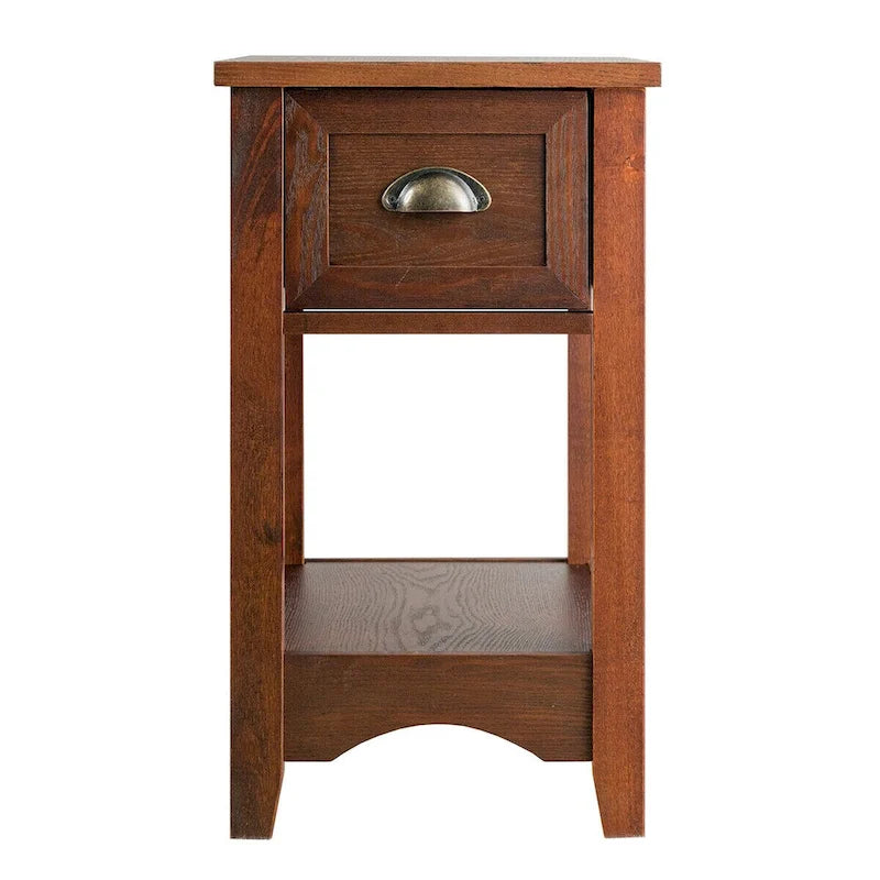 Ensemble de 2 tables d'appoint contemporaines compactes Gymax avec tiroir - 13 X 22 X 23 (L X l X H)