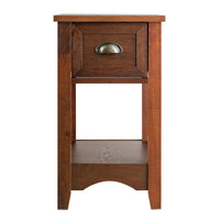 Gymax Lot de 2 Tables d'appoint Contemporaines Compactes avec Tiroir - 13" X 22" X 23" (L x l x H)
