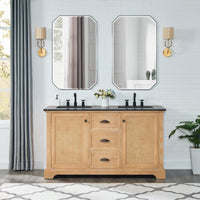 Hervas Meuble-lavabo avec dessus en marbre naturel sans miroir
