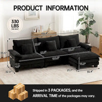 Ensembles de meubles de salon, Canapé modulaire sectionnel avec pouf pour salon, Canapé-lit convertible