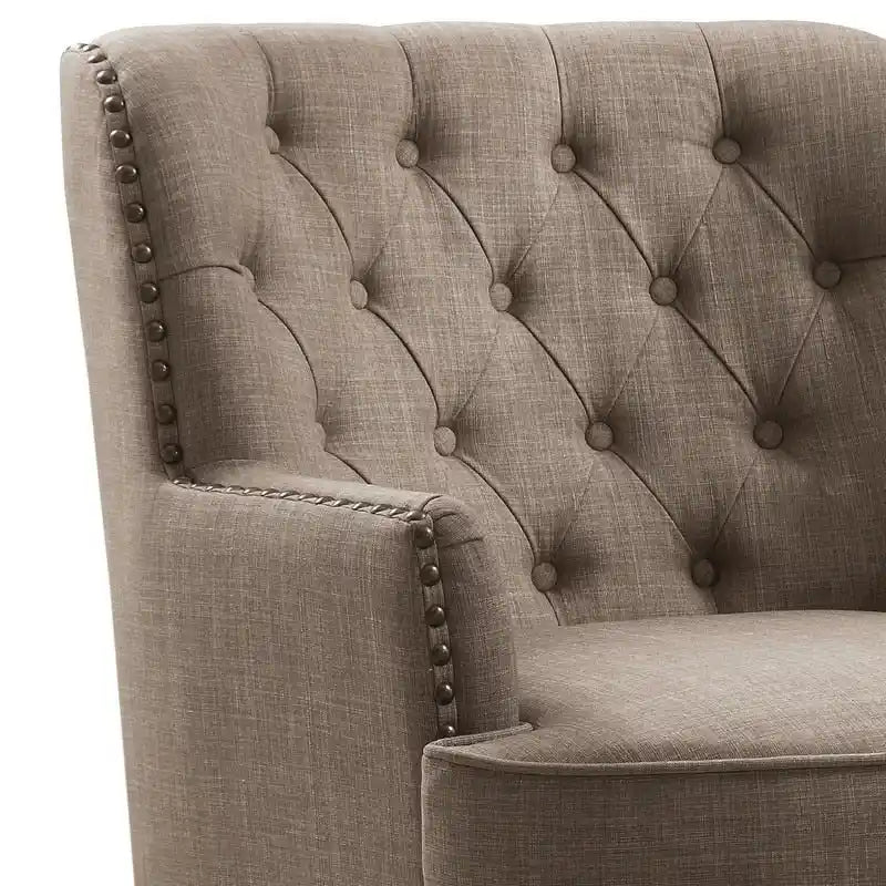 Moser Bay Mignon fauteuil d'appoint à oreilles capitonné en velours / lin 30 de large
