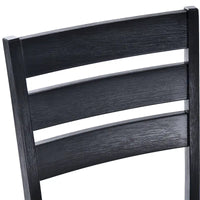 Lot de 4 chaises de salle à manger en bois à dossier à lattes