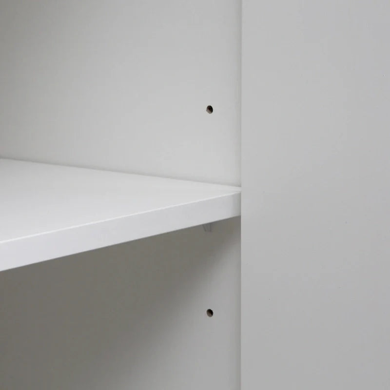 Meuble buffet à portes décoratives cannelées, buffet en bois avec poignées métalliques, armoire de rangement avec étagères réglables