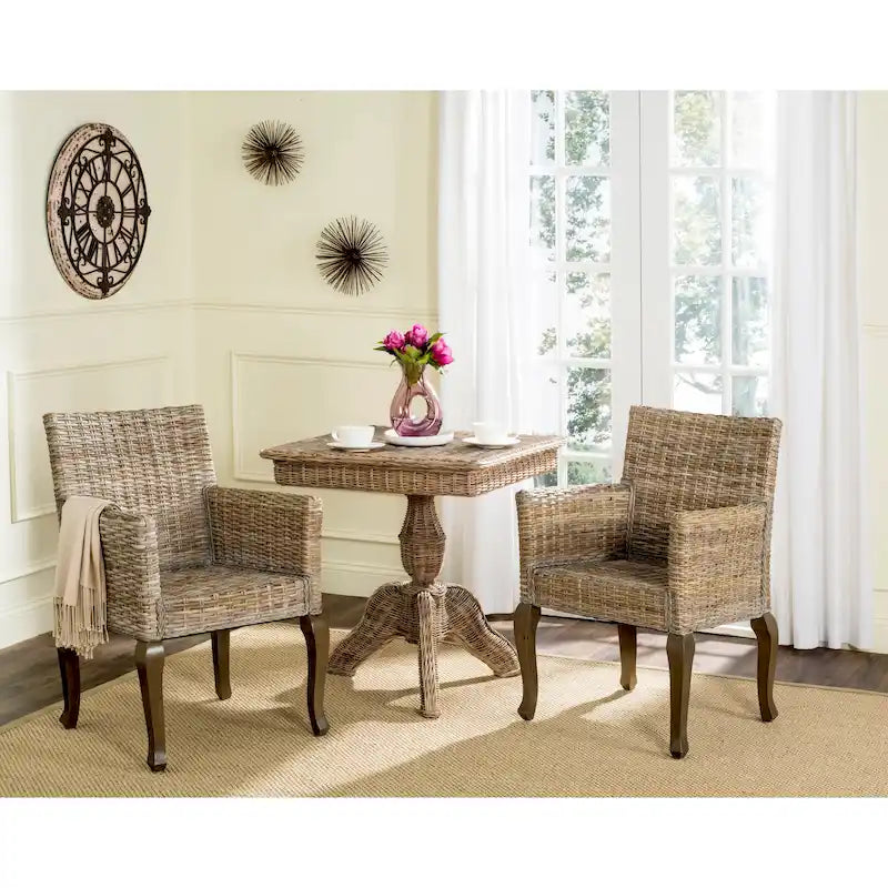 SAFAVIEH Alearda Chaise de salle à manger naturelle (lot de 2) - 23 x 24,4 x 34 - 23Wx24Dx34H