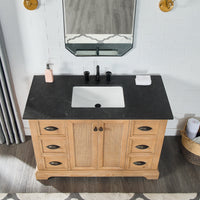 Hervas Meuble-lavabo avec dessus en marbre naturel sans miroir