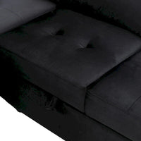 Canapé d'angle convertible 5 places en L 84,75 po avec pouf de rangement, rangement de bras dissimulé et chargement USB pour salon