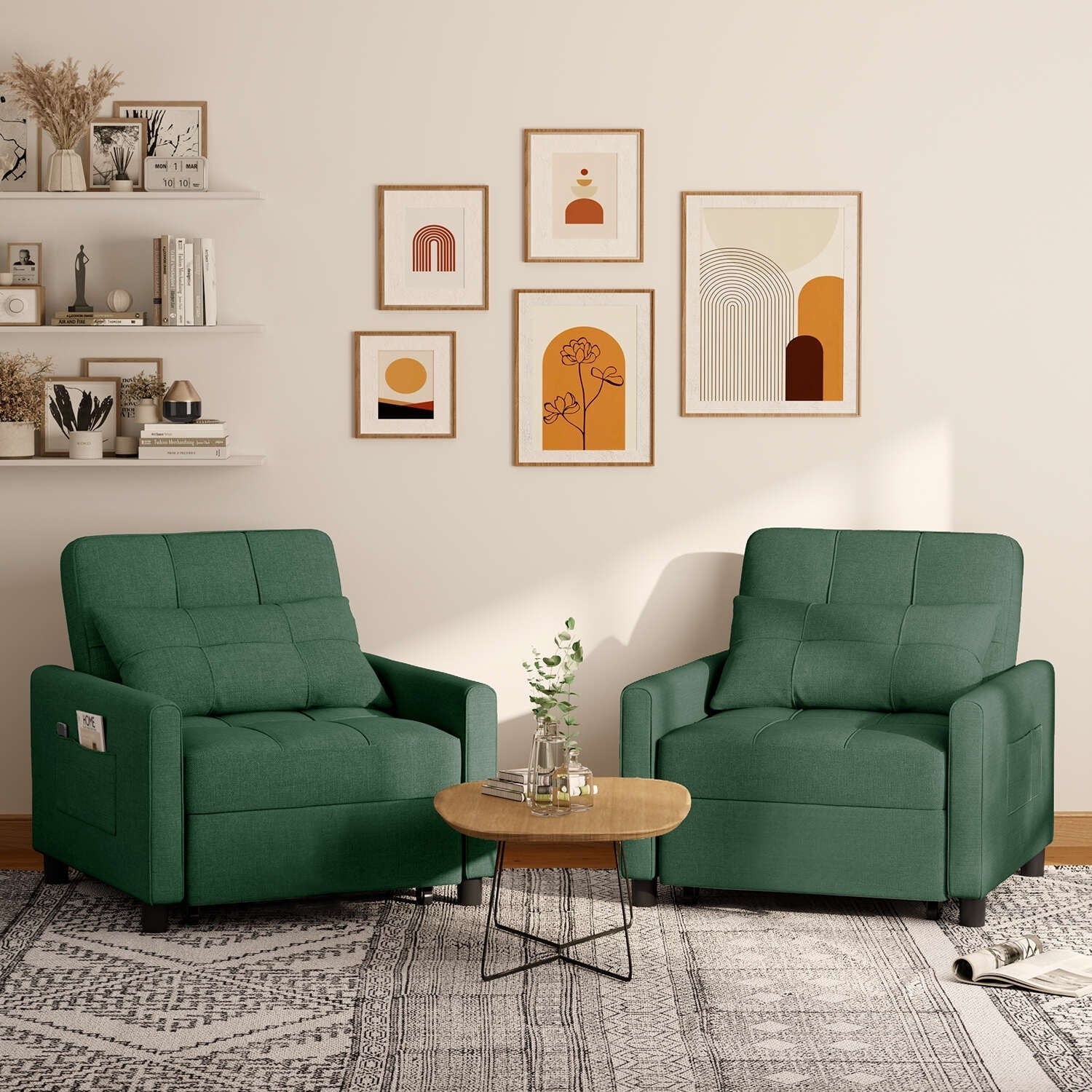 Canapé-lit réglable 3 en 1, fauteuil-canapé escamotable, lit pliant convertible pour salon