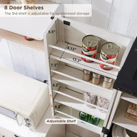 72 Garde-manger de cuisine de style campagnard, armoire de rangement avec portes coulissantes de grange - N/A