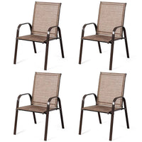 Costway Lot de 4 chaises de jardin et de terrasse avec accoudoirs – Voir détails