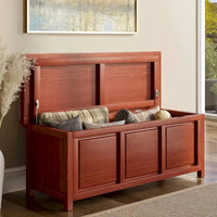 Banc de rangement ouvert en bois massif John Louis Home