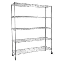 Étagère métallique à 5 niveaux avec roulettes - (59,06 x 17,72 x 70,87)