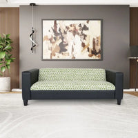 Coast to Coast Sofas Canapé trois places de style Mid-Century en similicuir avec cadre en bois massif et rembourrage