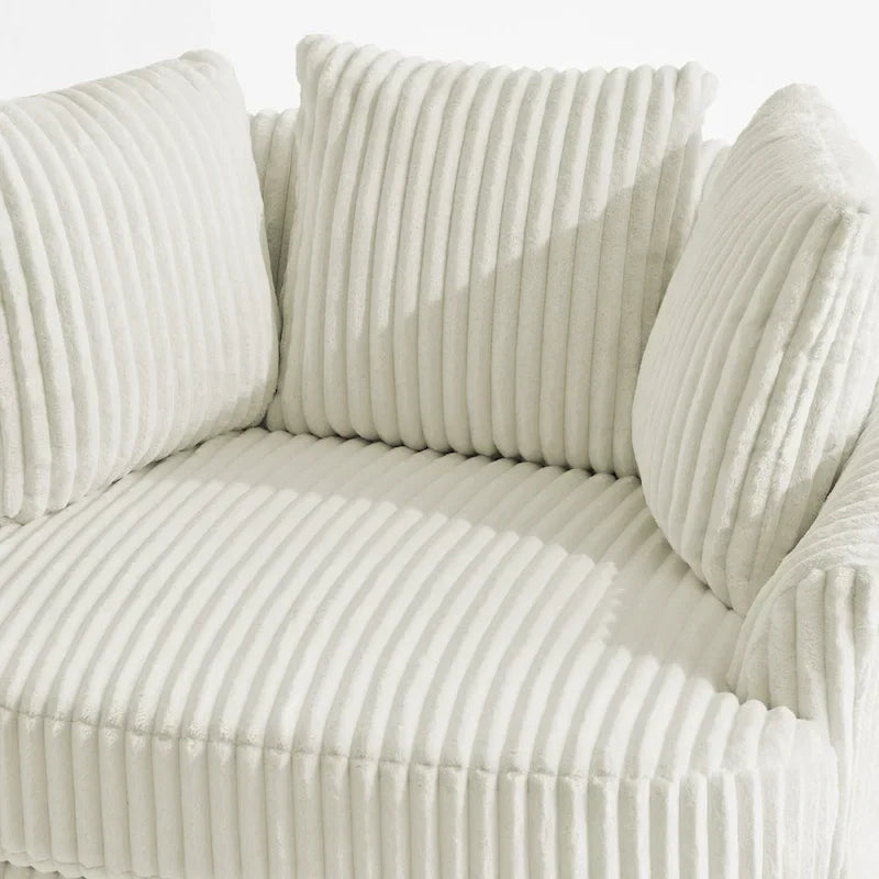 DREAMSIDEA - Lot de 2 fauteuils tonneau pivotants à accoudoirs encastrés à housse