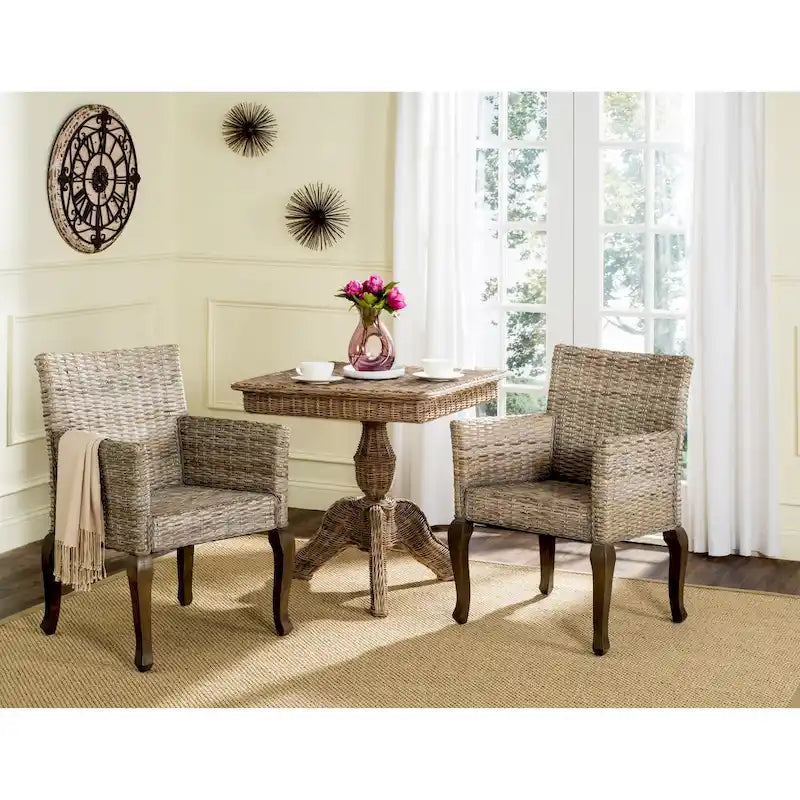SAFAVIEH Alearda Chaise de salle à manger naturelle (lot de 2) - 23 x 24,4 x 34 - 23Wx24Dx34H