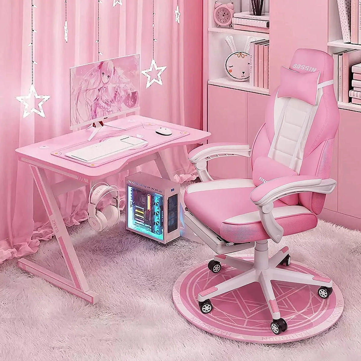 BOSSIN Chaise de gaming style racing, chaise de gamer grande et haute 300 lb à dossier haut chaise informatique