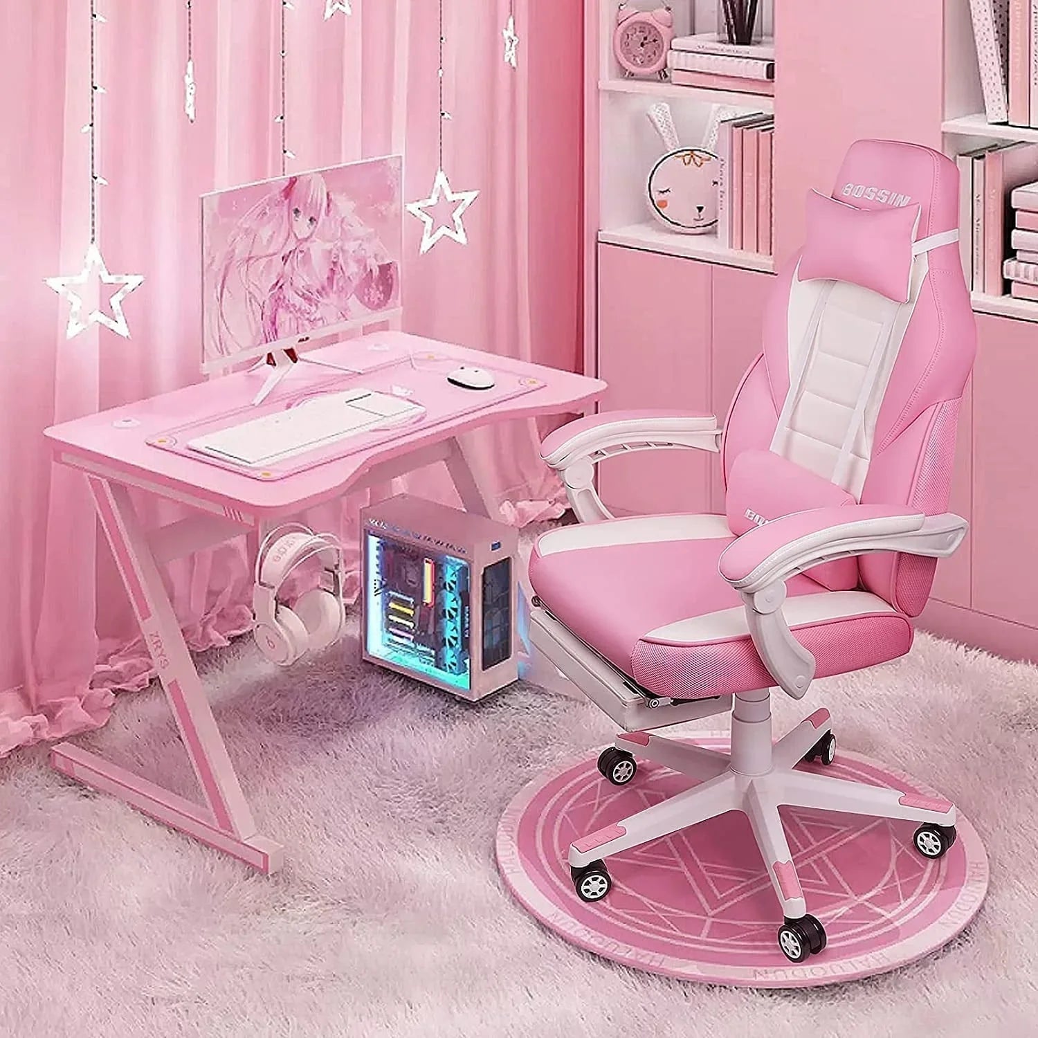 BOSSIN Chaise de gaming style racing, chaise de gamer grande et haute 300 lb à dossier haut chaise informatique