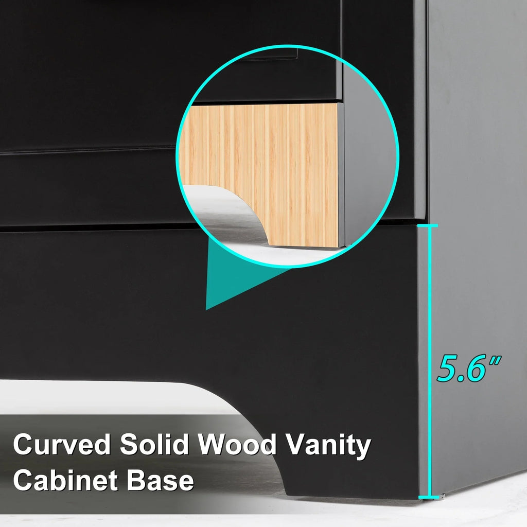 Wavy Line Ensemble meuble-lavabo de salle de bain 30/36/48 avec vasque & robinet