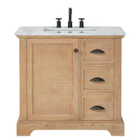 Hervas Meuble-lavabo avec dessus en marbre naturel sans miroir